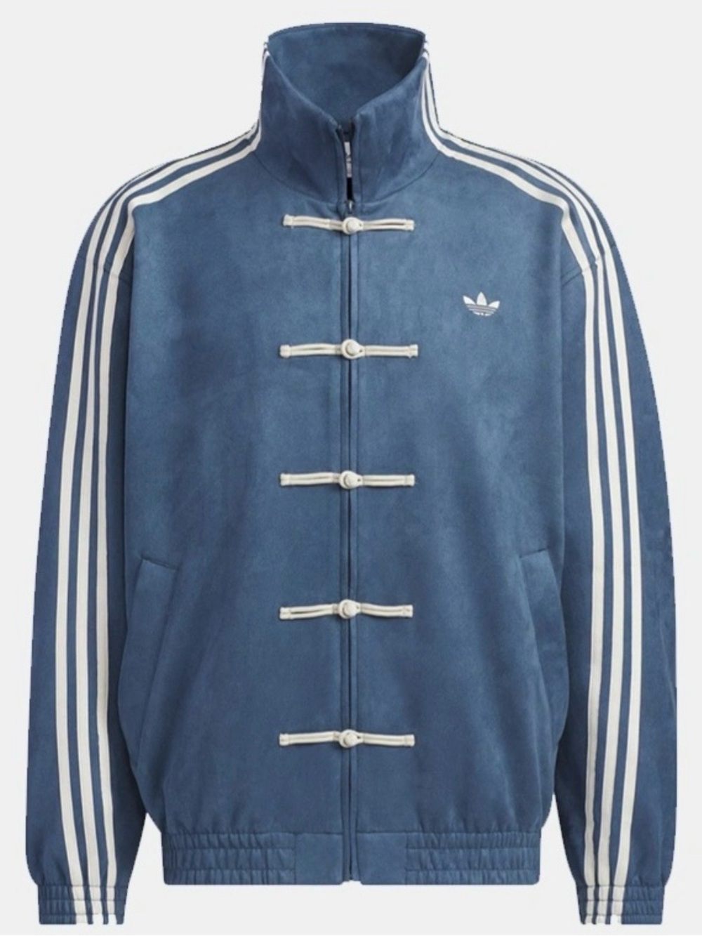 adidas Blue CNY Bomber Jacket with White Stripe Detailing